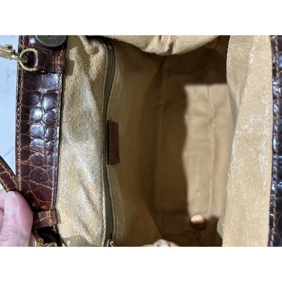 Vintage FURLA Cognac Dome Shaped Soft Leather Bag S - Picture 5 of 7